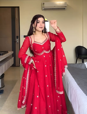KarvaChauthSpecialRedGeorgetteAnarkaliSuitforFestiveCelebrations-Lahariya.com