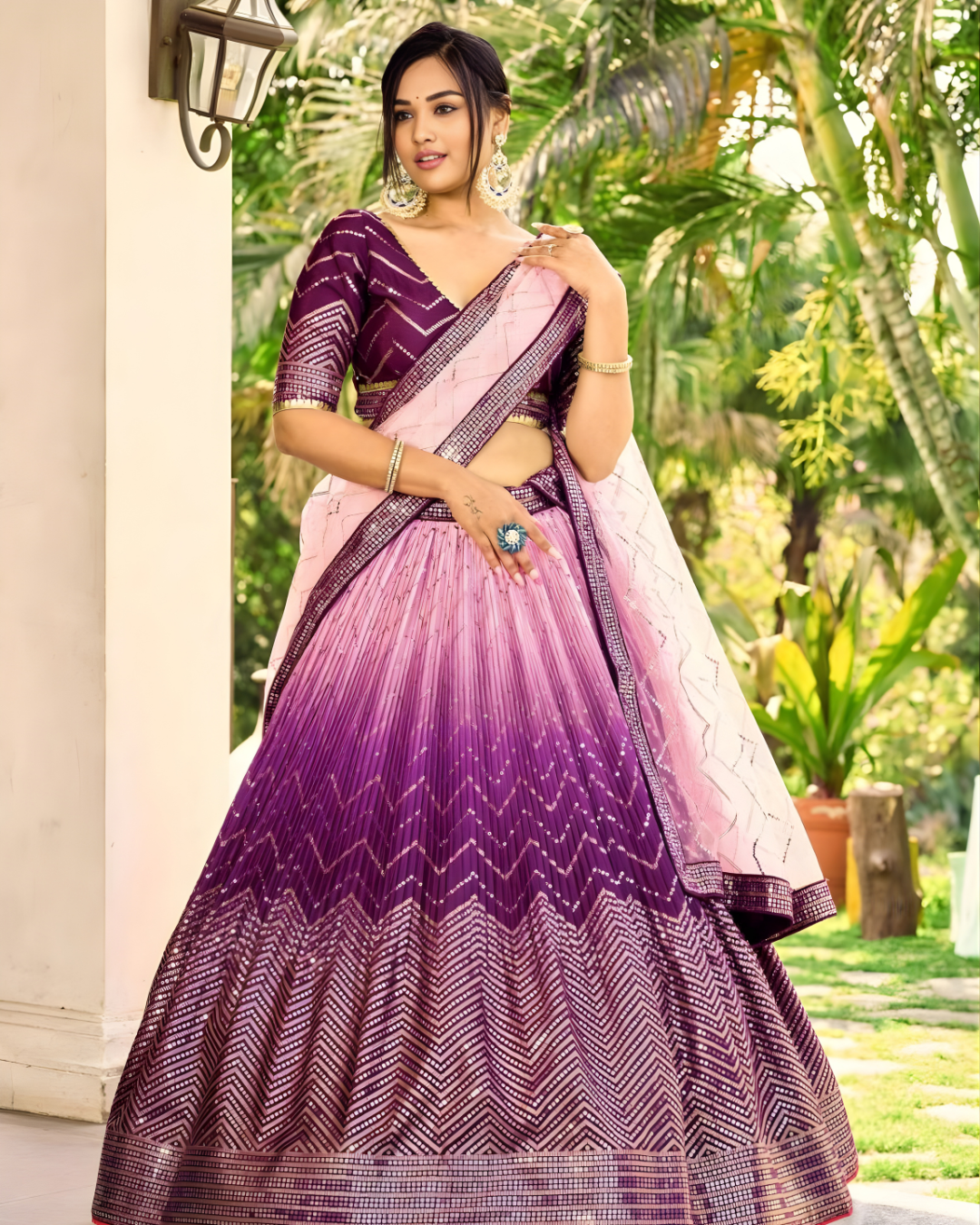 LavanyaPurpleEmbroideredLehengaCholiSet