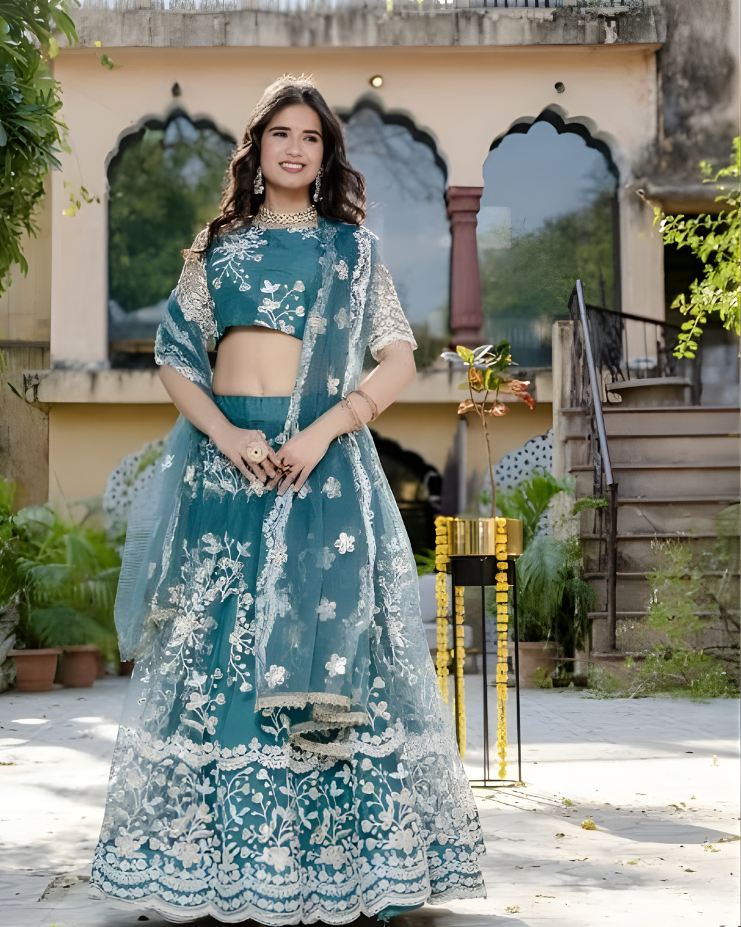 RivyaSoftNetSequinsEmbroideredLehengaCholiSet_2