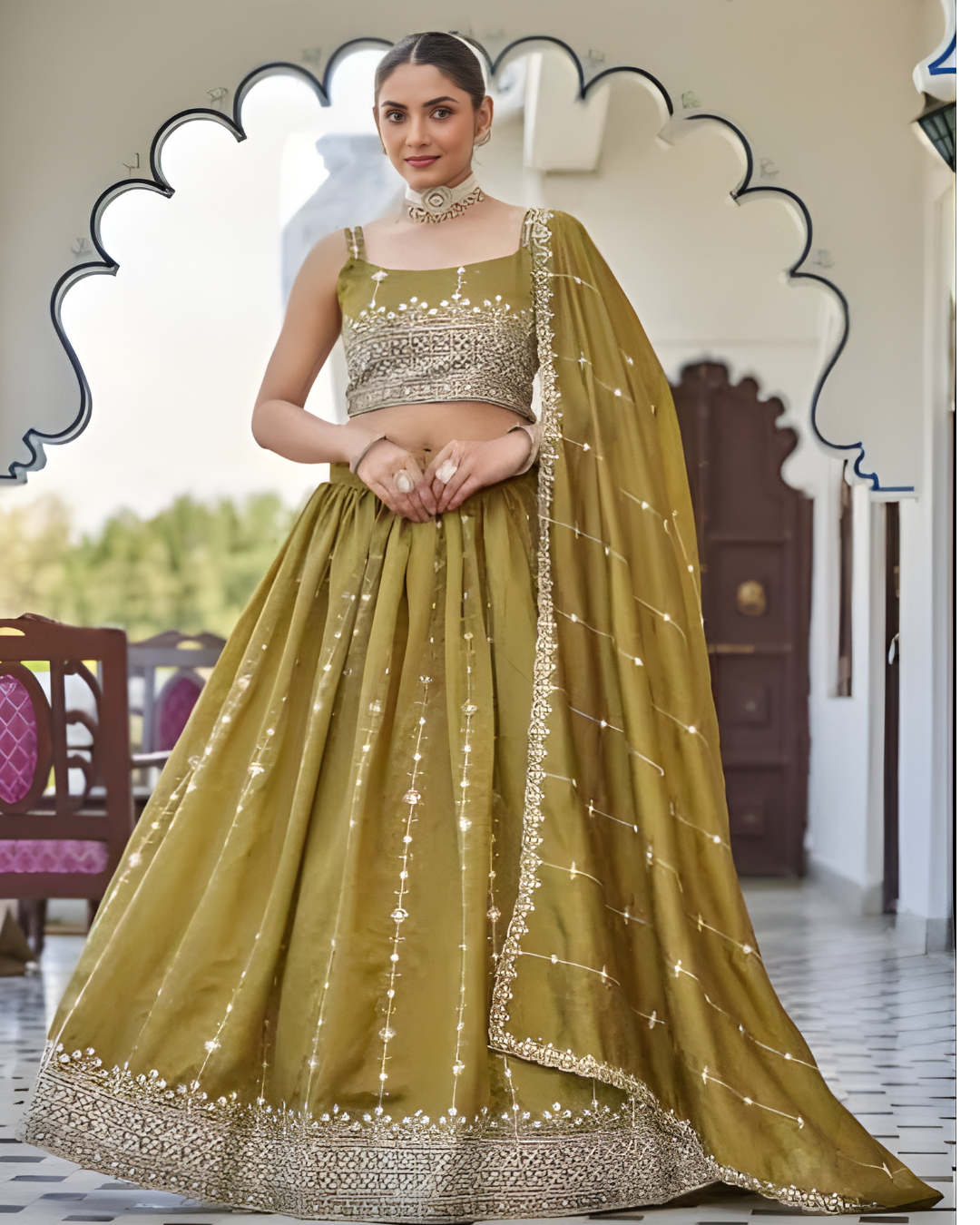 MiraMustardGoldSilkEmbroideredLehengaCholiSet_4