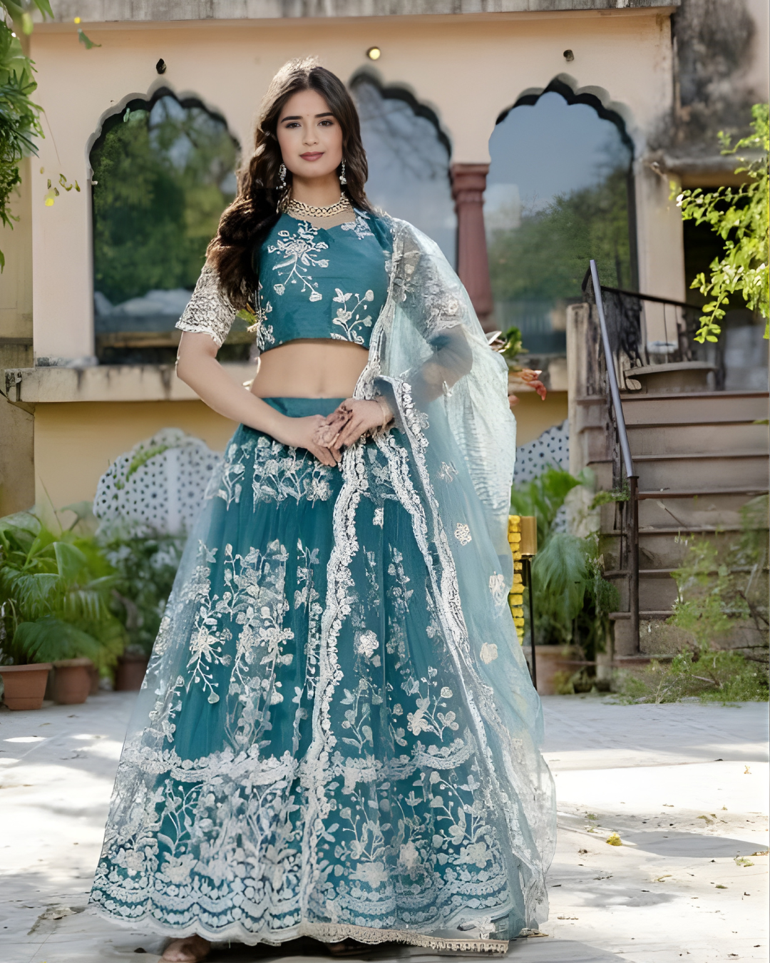 RivyaSoftNetSequinsEmbroideredLehengaCholiSet_3